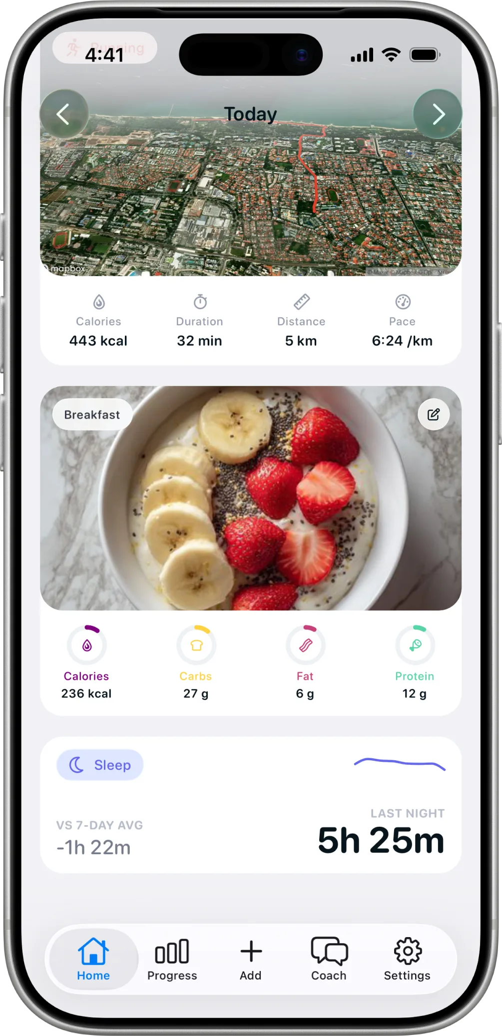 Today in Healthier, with breakfast, a run, and last night’s sleep.